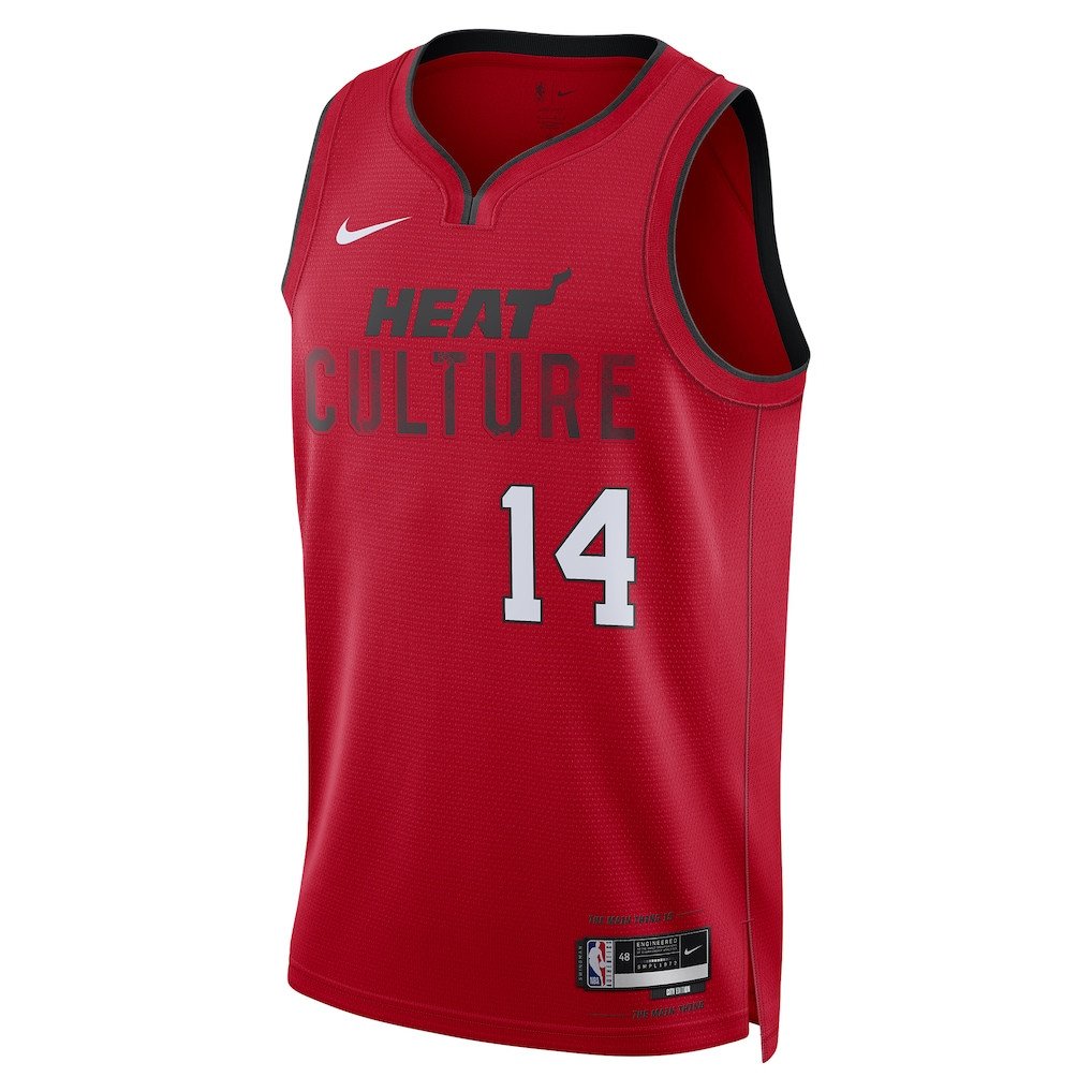 Alternative view of Tyler Herro 14 Miami Heat Unisex 2024/25 Swingman Player Basketball Jersey - City Edition - Red - JS729 