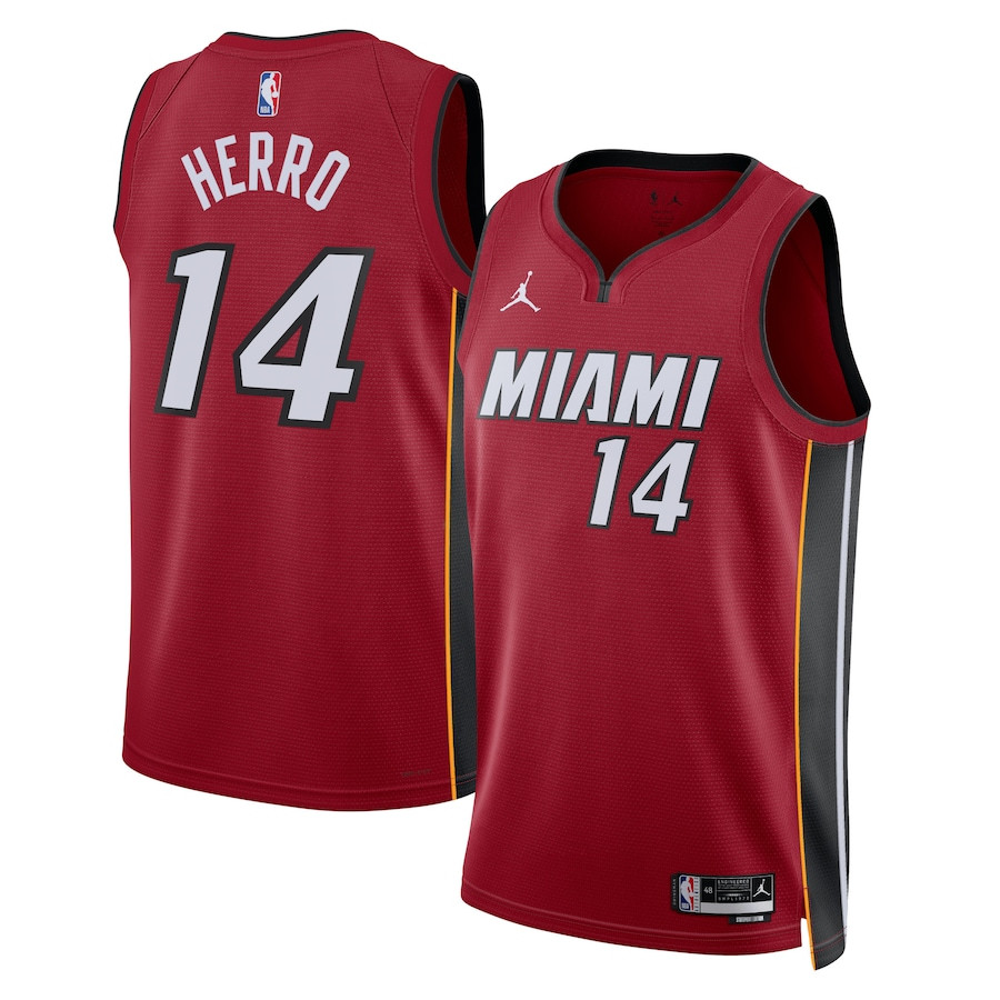 Tyler Herro 14 Miami Heat Unisex Swingman Basketball Jersey - Statement Edition - Crimson - JS336 