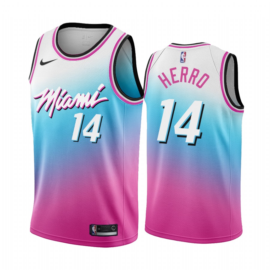 Tyler Herro Miami Heat Blue Pick City Edition Vice 2020-21 Basketball Jersey