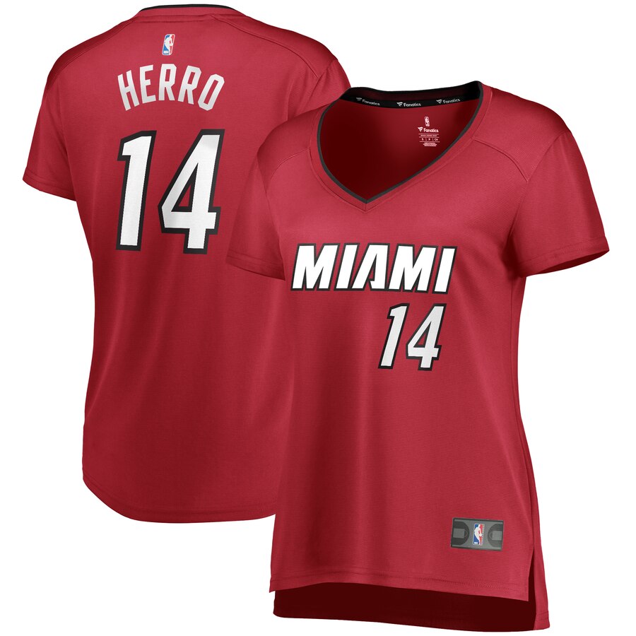 Tyler Herro Miami Heat Fanatics Branded Women's Fast Break Replica Jersey Red - Statement Edition