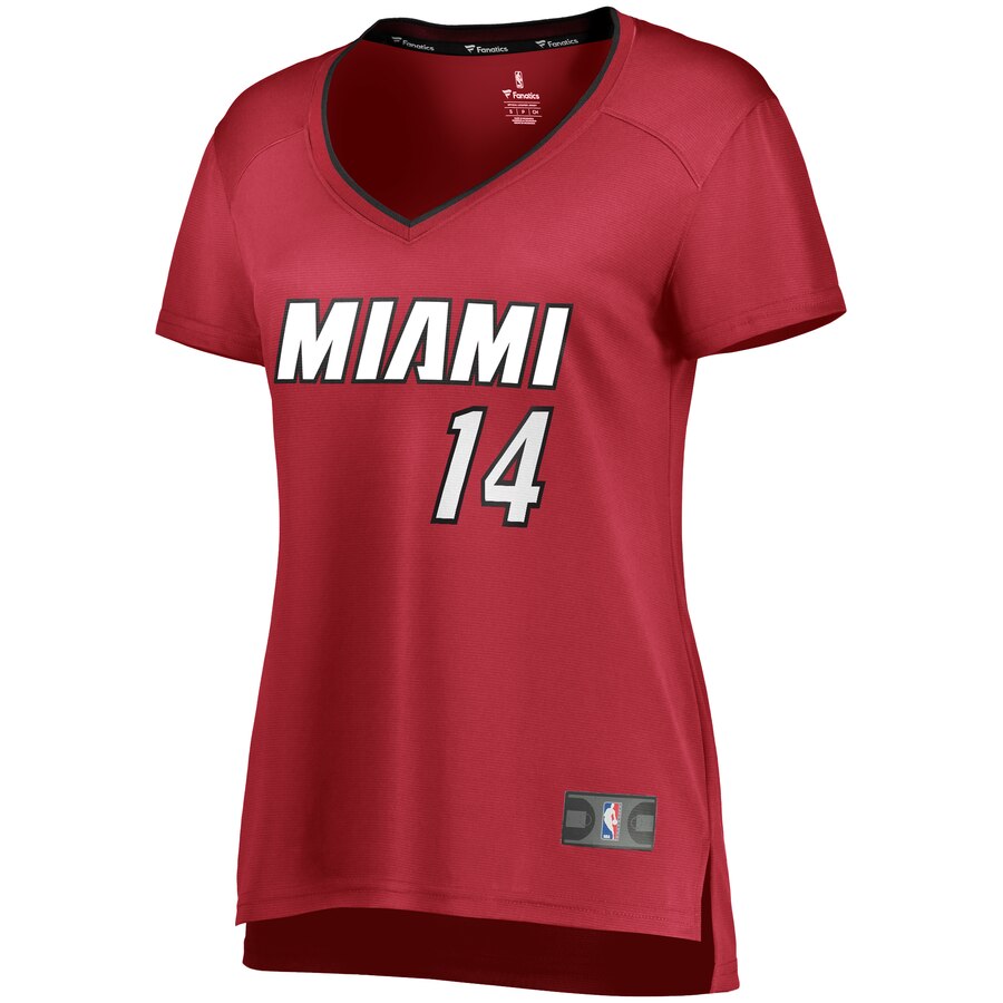 Alternative view of Tyler Herro Miami Heat Fanatics Branded Women's Fast Break Replica Jersey Red - Statement Edition