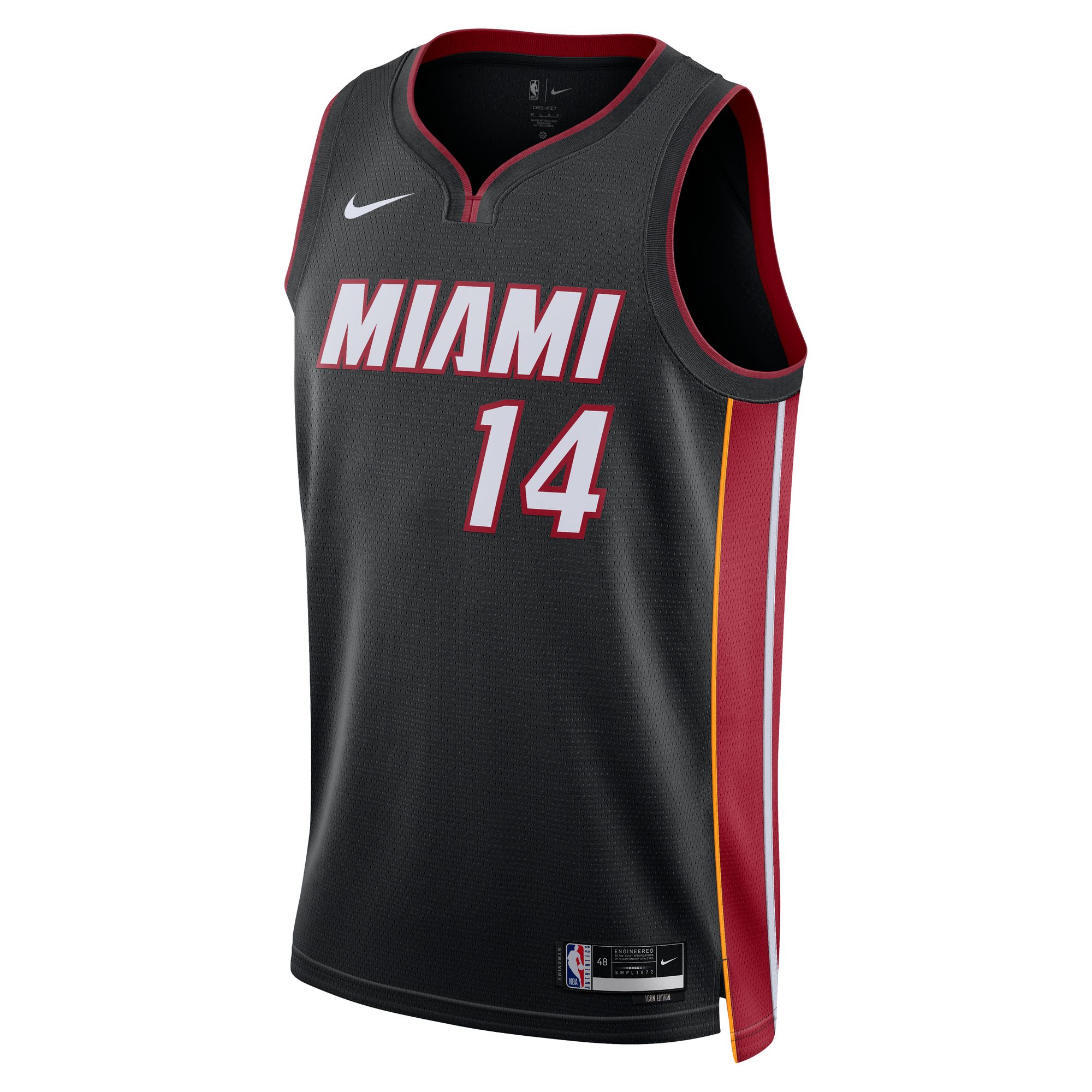 Alternative view of Tyler Herro Miami Heat Unisex Swingman Basketball Jersey - Icon Edition - Black