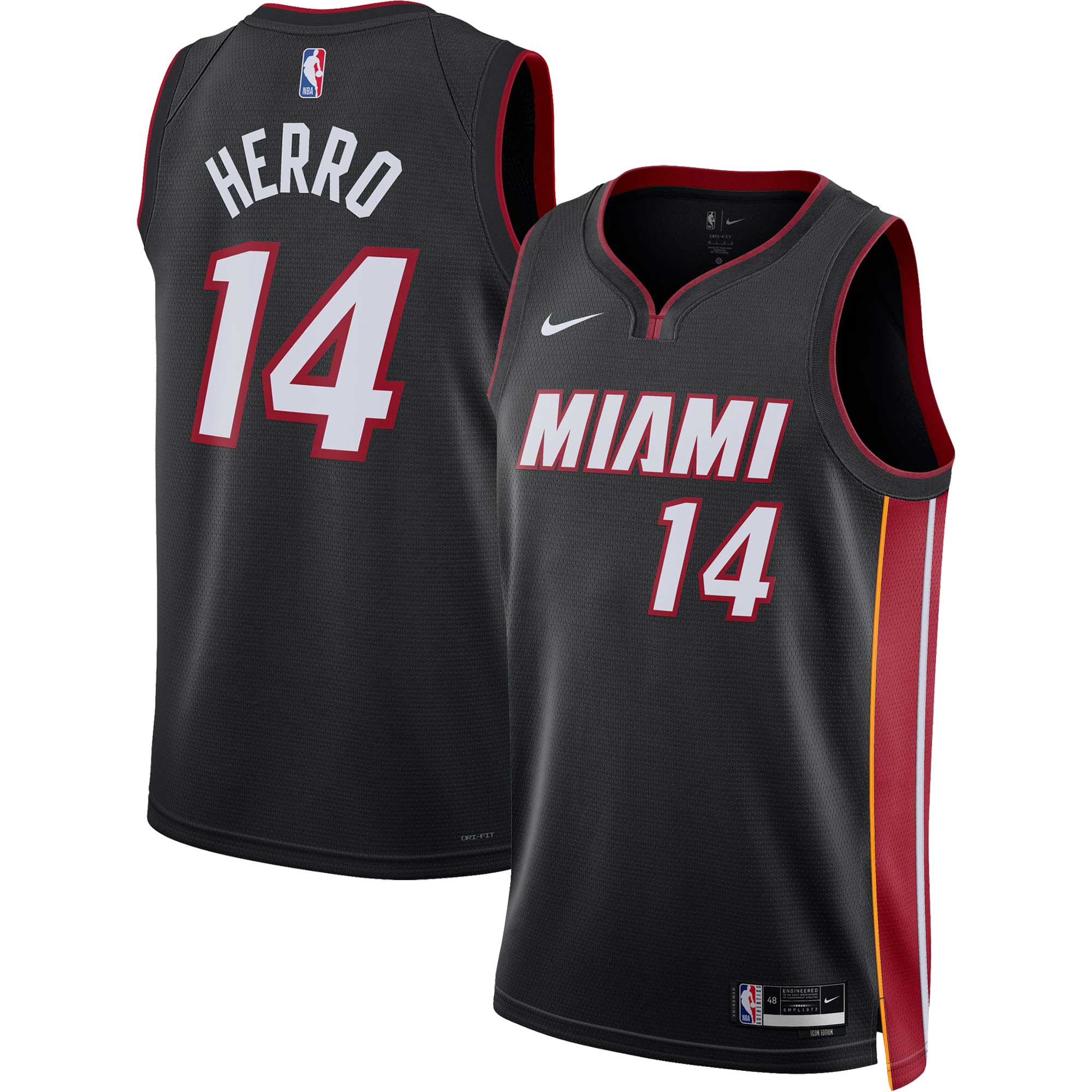 Tyler Herro Miami Heat Unisex Swingman Basketball Jersey - Icon Edition - Black