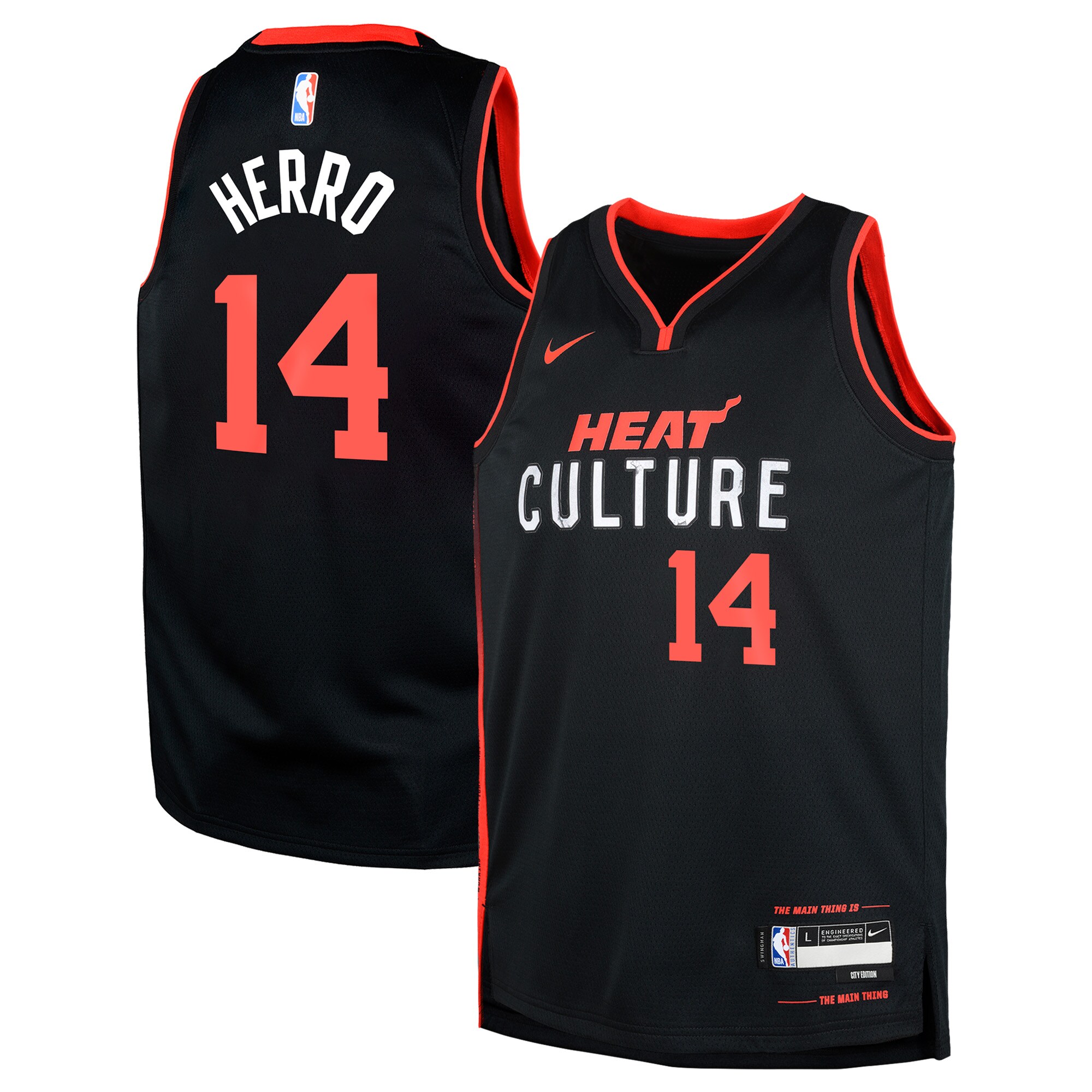 Tyler Herro Miami Heat Youth Swingman Replica Basketball Jersey - City Edition - Black