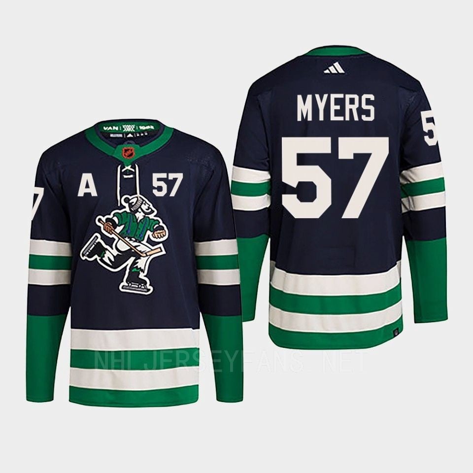 Tyler Myers 57 Reverse Retro 2.0 2022 Vancouver Canucks Navy Hockey Jersey Primegreen - JS470 
