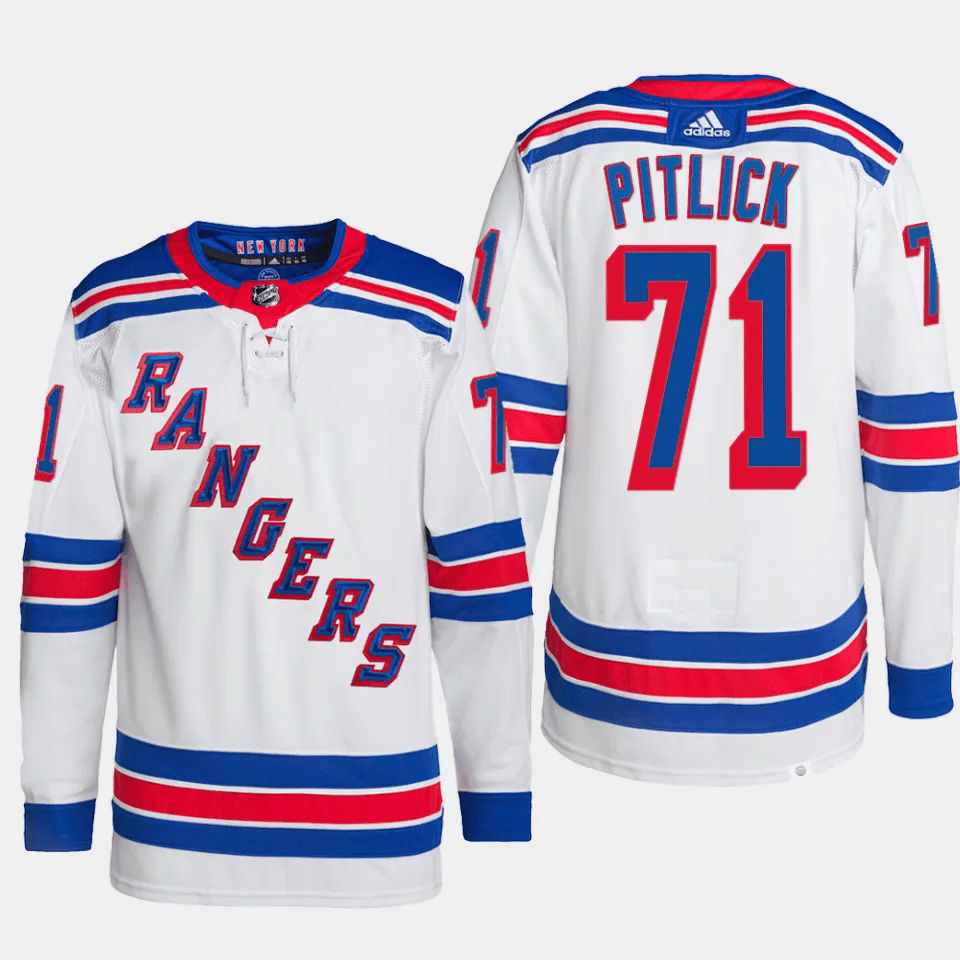 Tyler Pitlick 71 New York Rangers Away Breakaway Men Hockey Jersey - White - JS881 