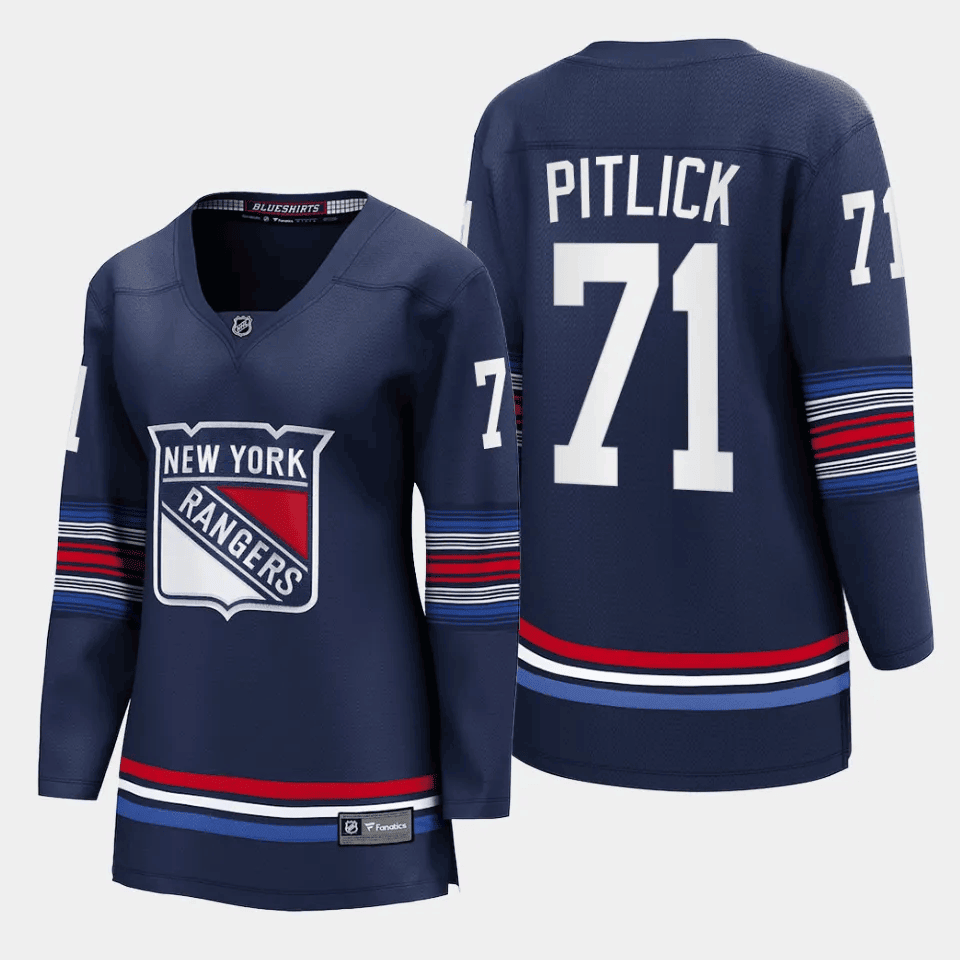Tyler Pitlick 71 New York Rangers Women Alternate Premier Breakaway Hockey Jersey - Navy - JS144 