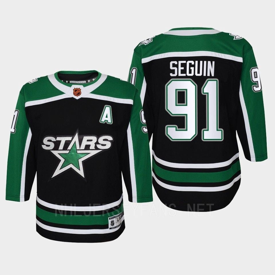 Tyler Seguin 91 Dallas Stars 2022 Special Edition 2.0 Retro Youth Hockey Jersey Black - JS988 