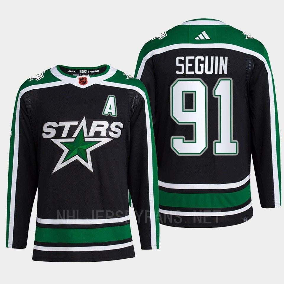 Tyler Seguin 91 Reverse Retro 2.0 2022 Dallas Stars Black Hockey Jersey Pro Primegreen - JS920 