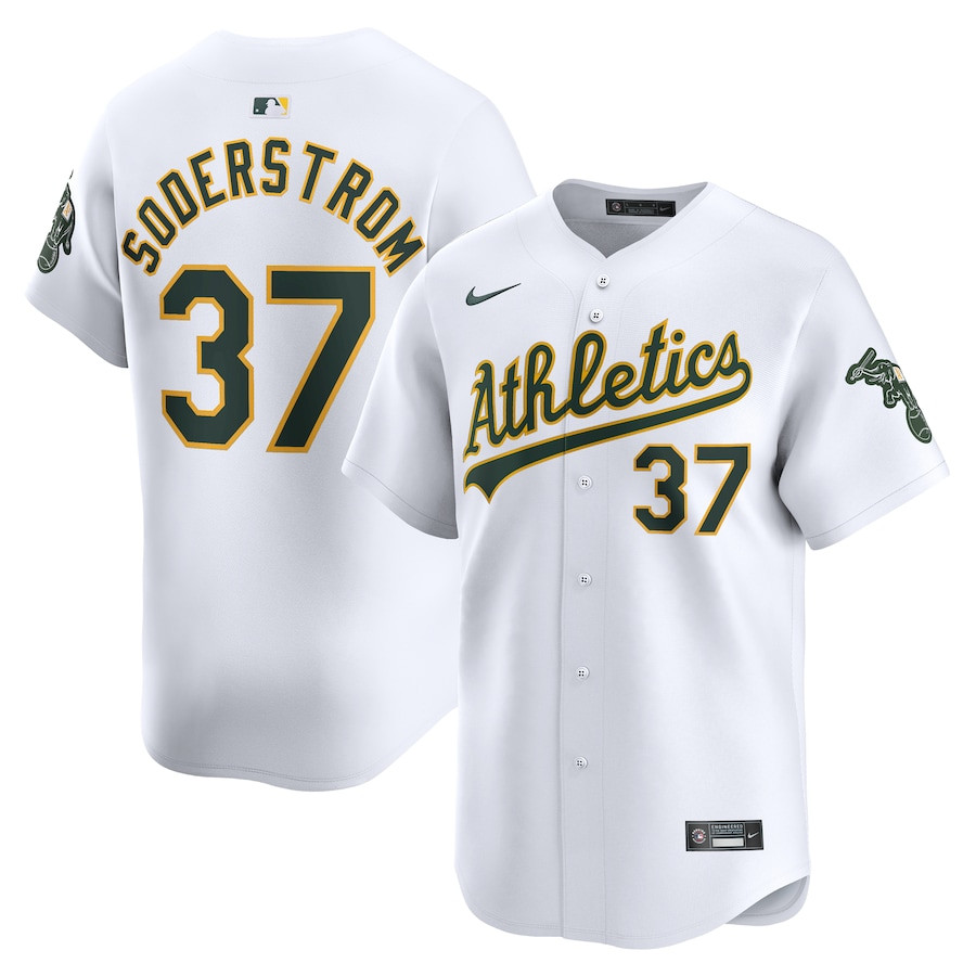 Tyler Soderstrom 37 Oakland Athletics Home Limited Player Men Baseball Jersey - White 