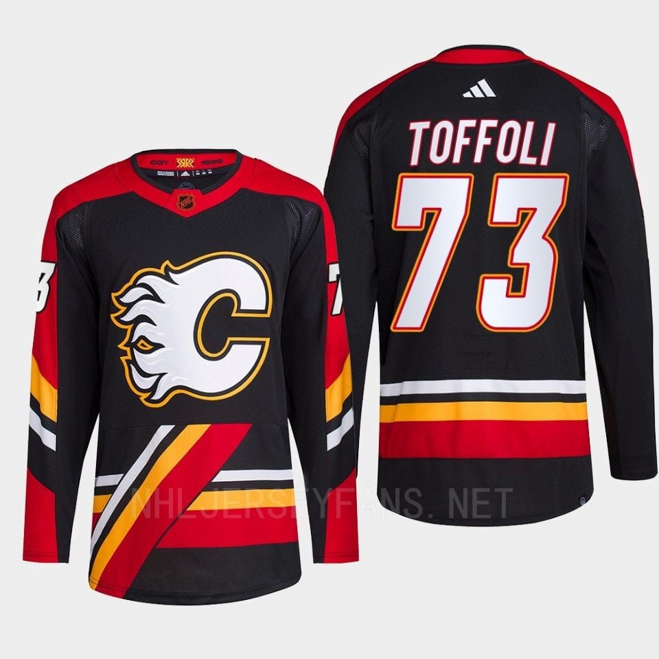 Tyler Toffoli 73 Reverse Retro 2.0 2022 Calgary Flames Black Hockey Jersey Primegreen - JS196 
