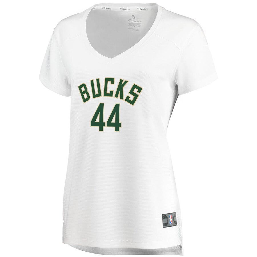 Alternative view of Tyler Zeller Milwaukee Bucks Fanatics Branded Women's Fast Break Replica Basketball Jersey White - Association Edition