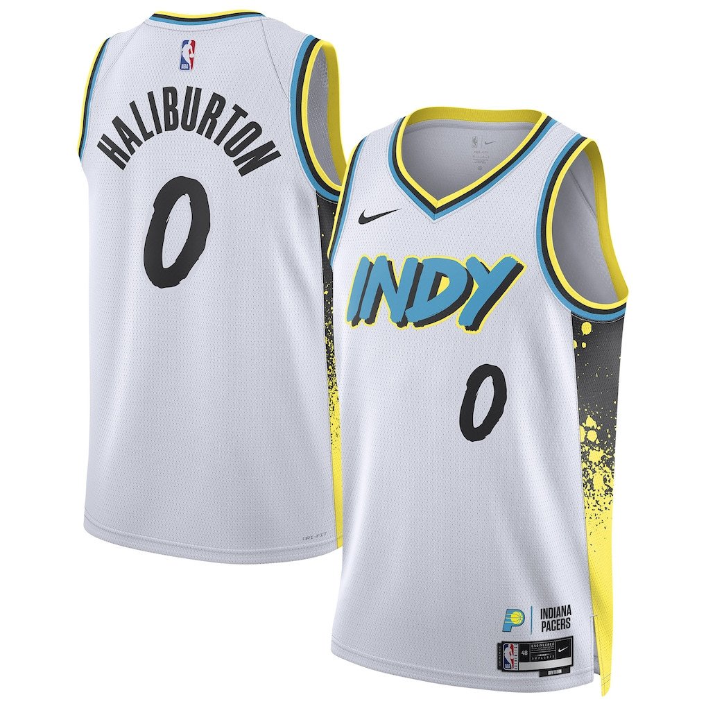 Tyrese Haliburton 0 Indiana Pacers Unisex 2024/25 Swingman Player Basketball Jersey - City Edition - White - JS294 
