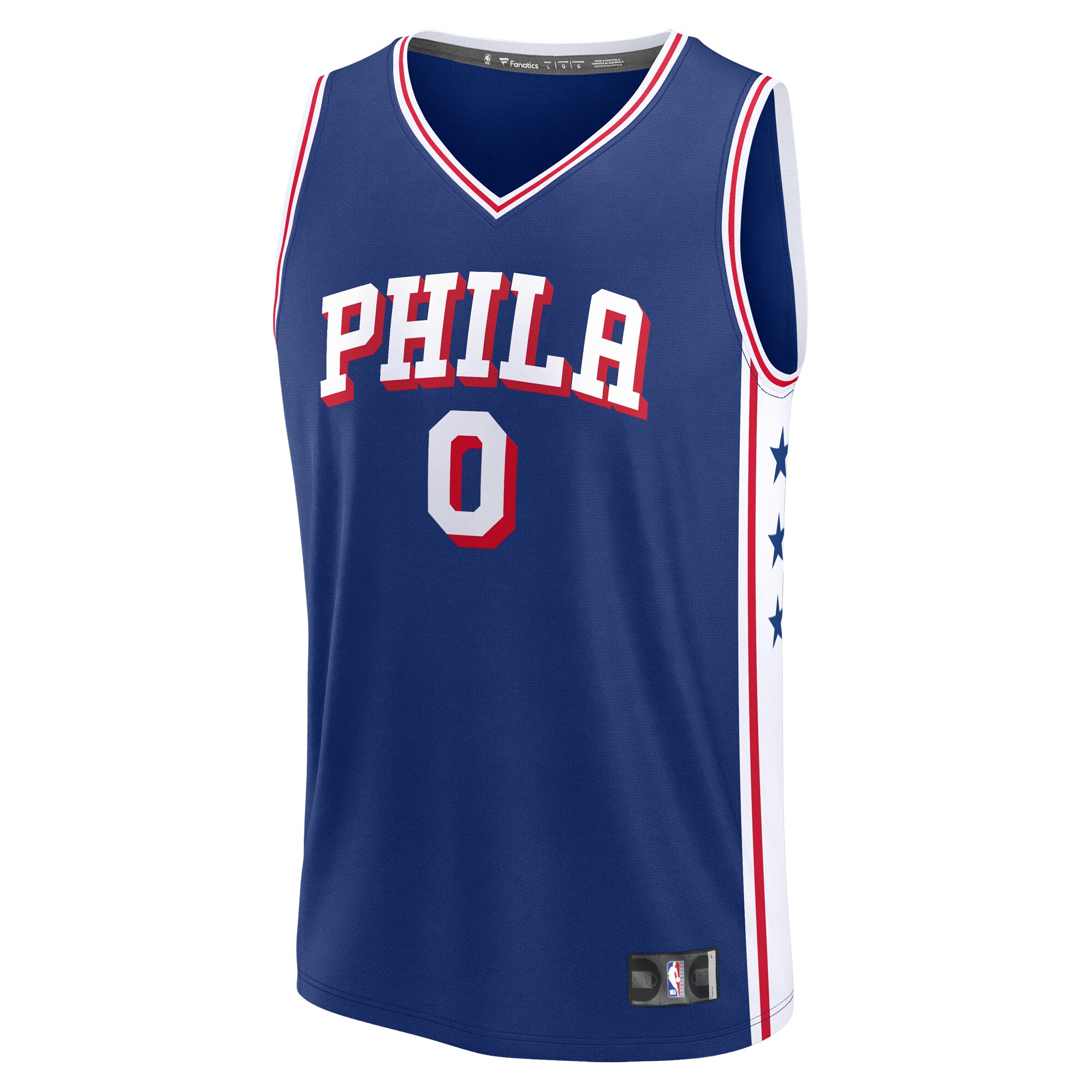 Alternative view of Tyrese Maxey Philadelphia 76ers Fanatics Youth Fast Break Replica Player Basketball Jersey - Icon Edition - Royal