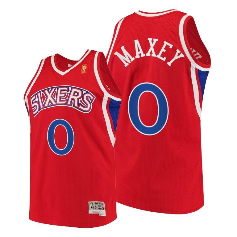 Tyrese Maxey Philadelphia 76ers Red Throwback 90s Basketball Jersey HWC Swingman - Men Basketball Jersey - JS798 