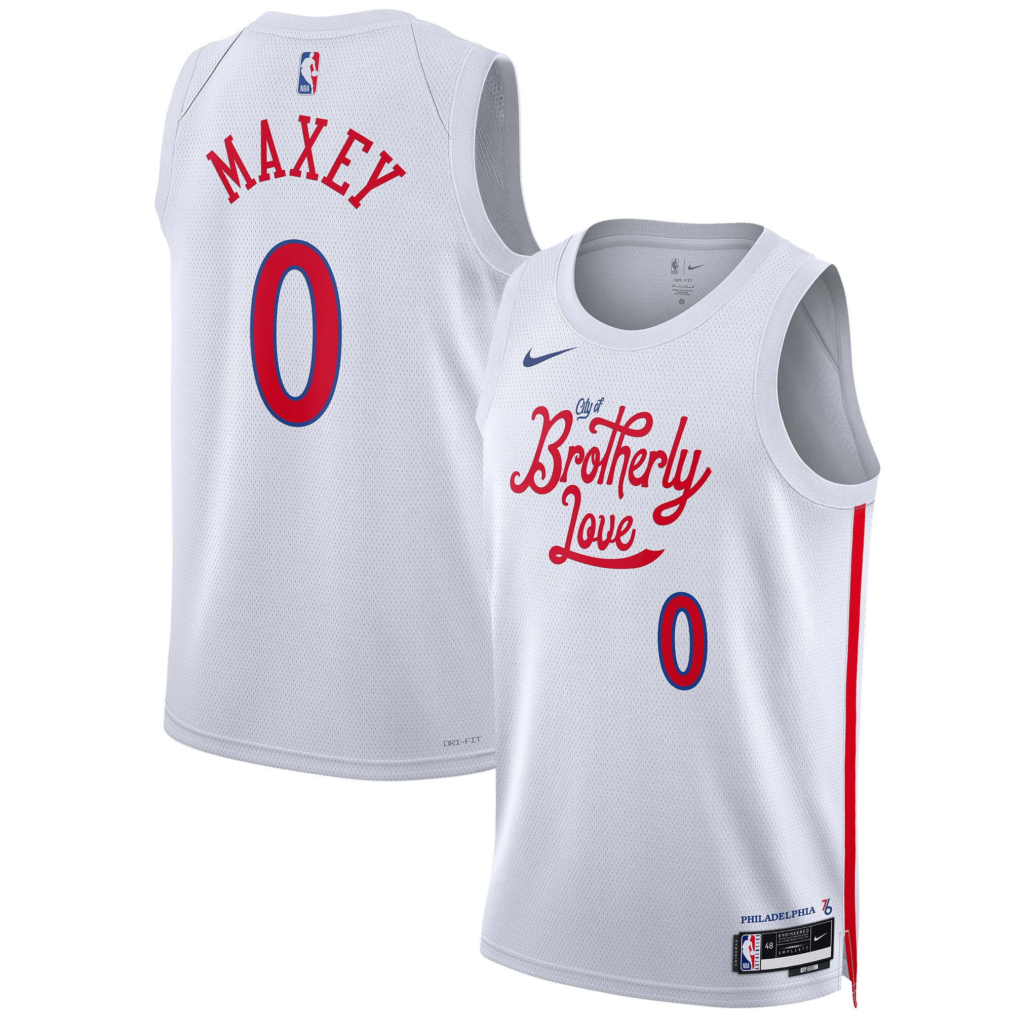 Tyrese Maxey Philadelphia 76ers Unisex 2022/23 Swingman Basketball Jersey - City Edition - White