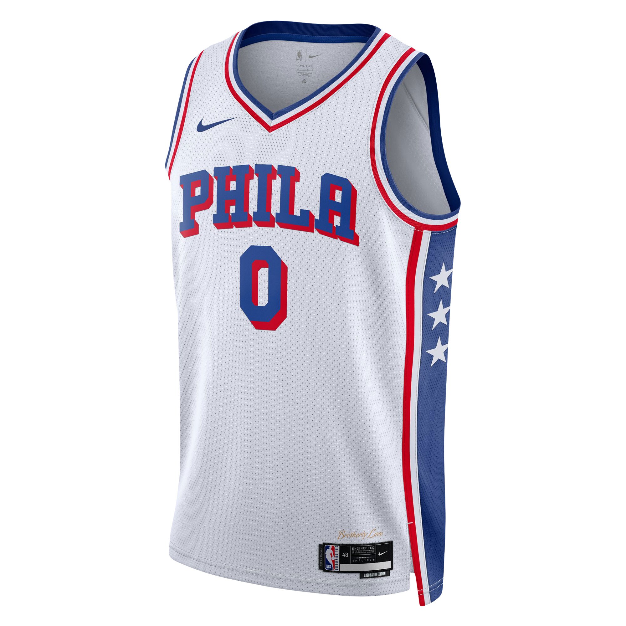 Alternative view of Tyrese Maxey Philadelphia 76ers Unisex Swingman Basketball Jersey - Association Edition - White
