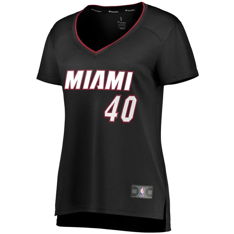 Alternative view of Udonis Haslem Miami Heat Fanatics Branded Women's Fast Break Player Basketball Jersey - Icon Edition - Black