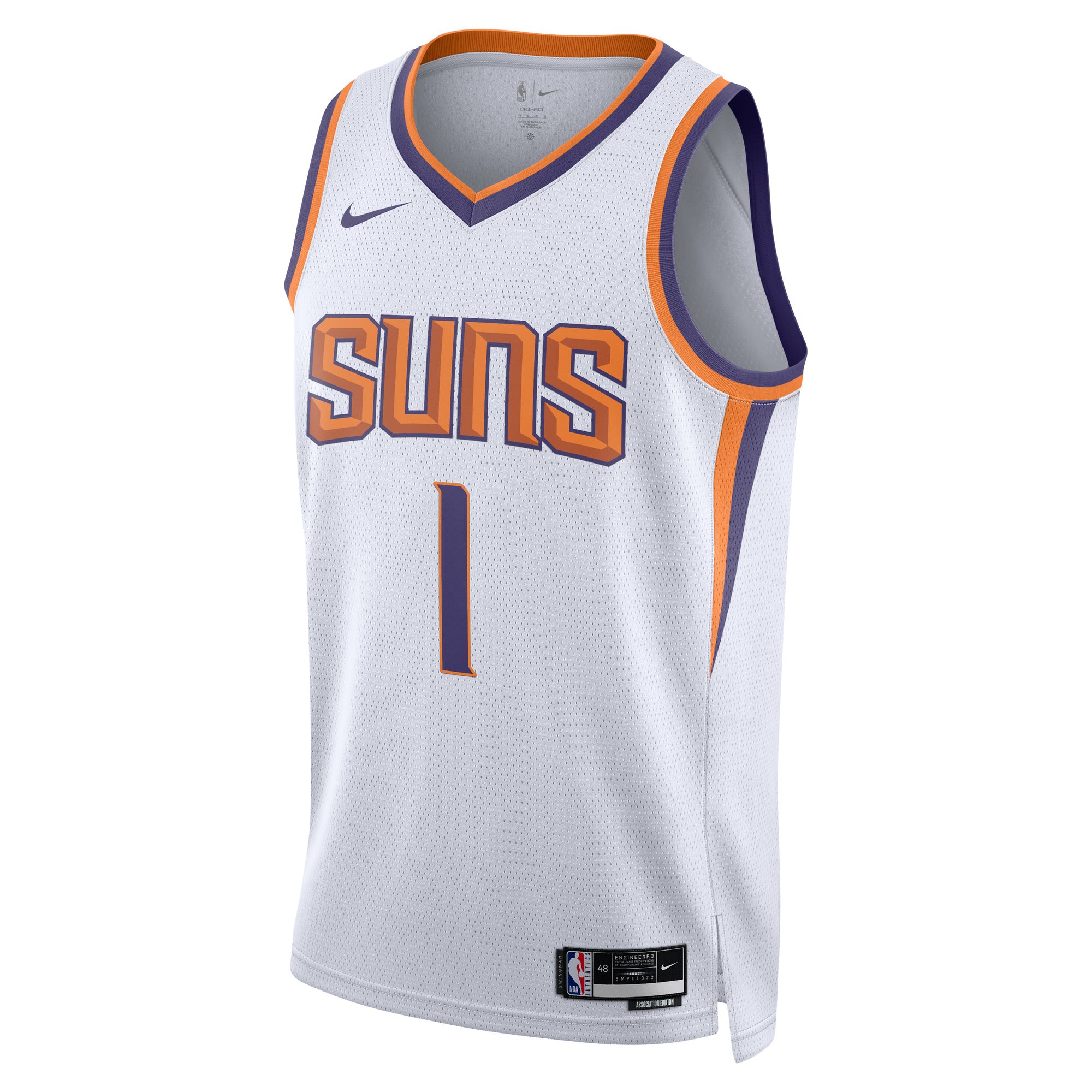 Alternative view of Unisex Devin Booker White Phoenix Suns Swingman Basketball Jersey - Association Edition - JS530 
