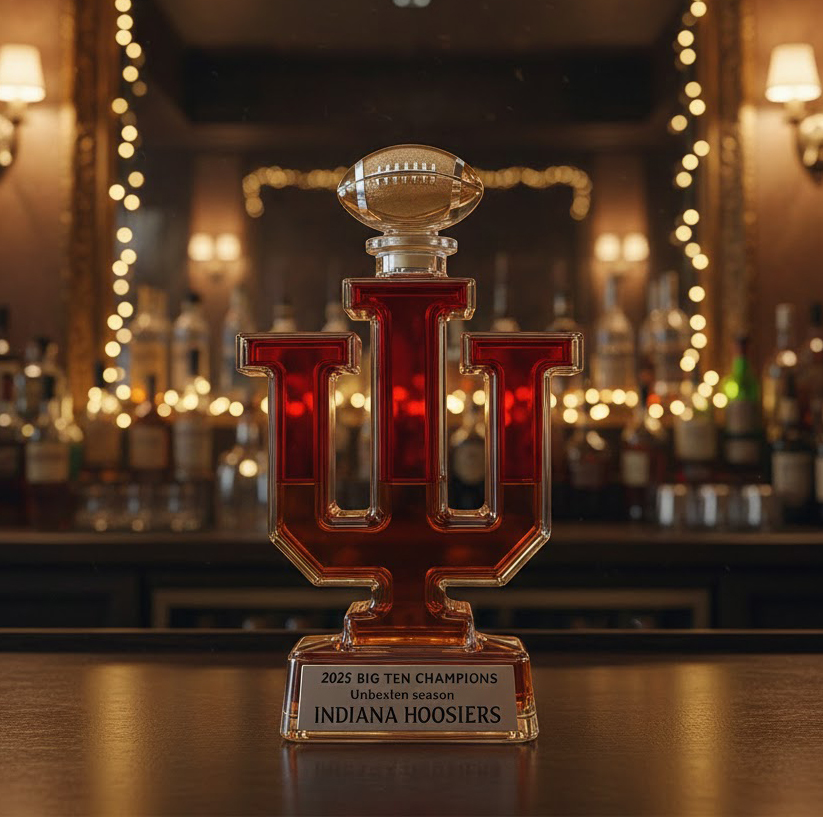 Indiana Hoosiers 2025 Championship Commemorative Trophy Whiskey Bottle - Image 2