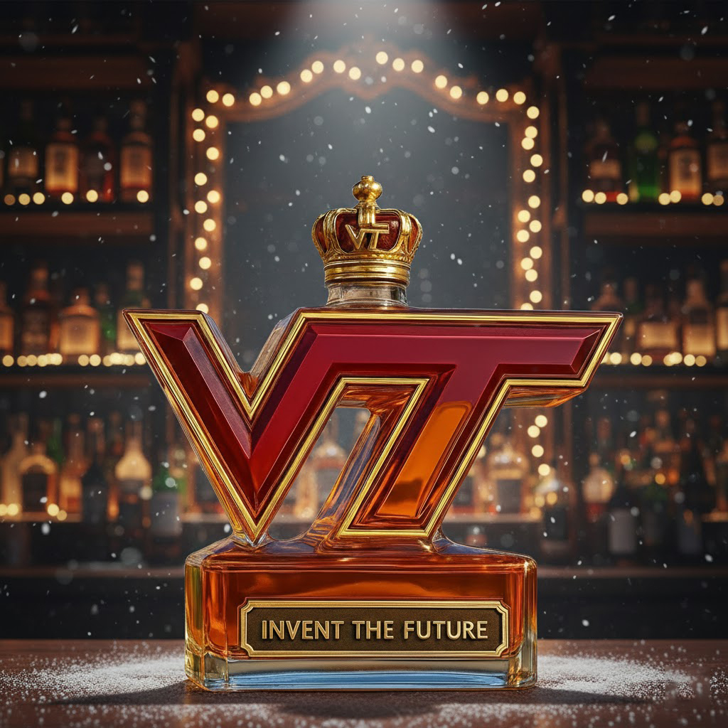 Virginia Tech Hokies VT Invent The Future Whiskey Bottle Decanter - Image 2