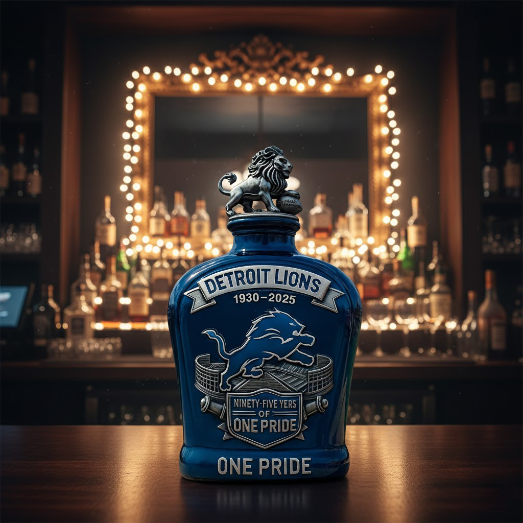 Detroit Lions 95Th Anniversary One Pride Whiskey Bottle Decanter - Image 2