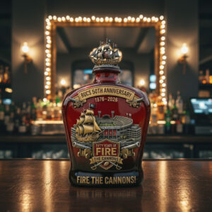 Alternative view of Tampa Bay Buccaneers 50Th Anniversary Fire The Cannons Whiskey Bottle Decanter 2026