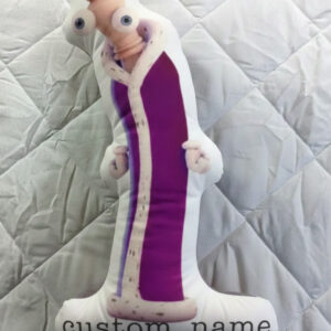 Novelty Round Purple Monster Face Throw Pillow