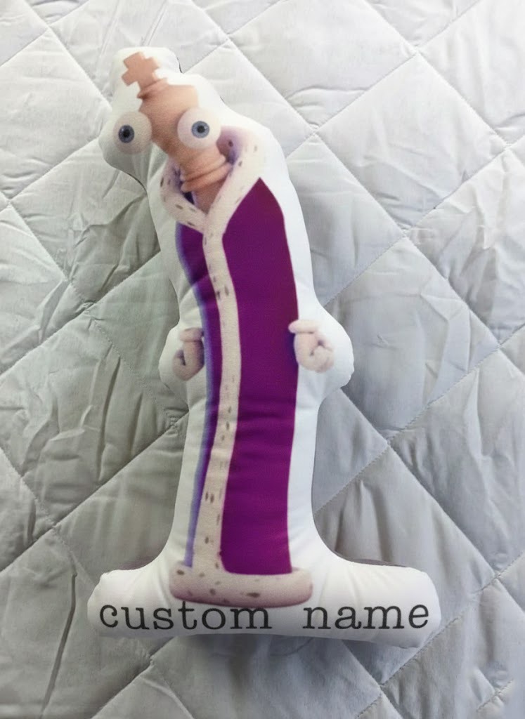 Novelty Round Purple Monster Face Throw Pillow