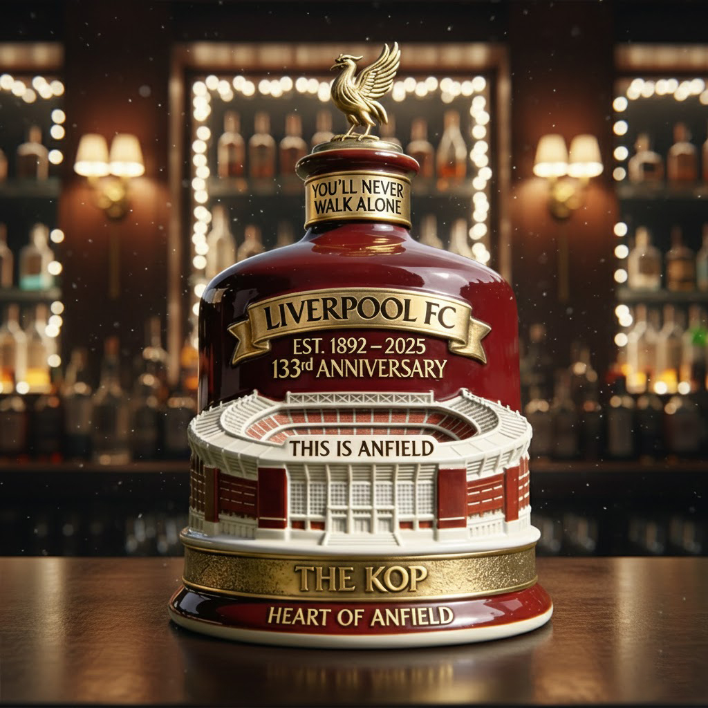 Liverpool FC 133Rd Anniversary This Is Anfield Stadium Whiskey Bottle - Image 2
