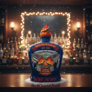 Alternative view of Buffalo Bills Mafia 66Th Anniversary 2025 Decorative Whiskey Bottle