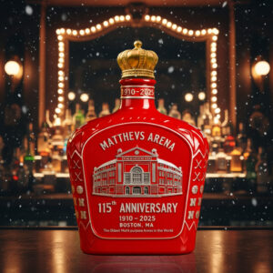 Alternative view of Matthews Arena 115Th Anniversary 2025 Decorative Whiskey Bottle