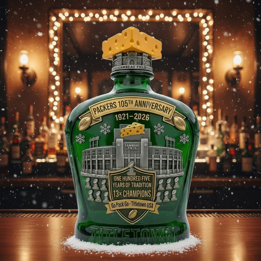 Green Bay Packers 105Th Anniversary Whiskey Bottle 2026 Nfl Lambeau Field Fan Collectible - Image 2