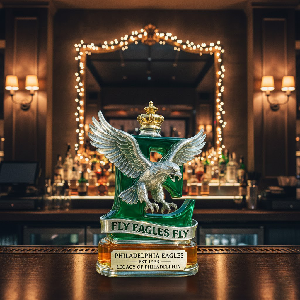 Philadelphia Eagles Fly Eagles Fly Crown Eagle Trophy Whiskey Bottle - Image 2