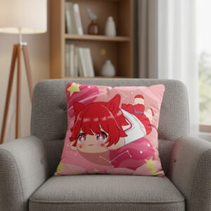 Alternative view of Purple Chomp Face Throw Pillow