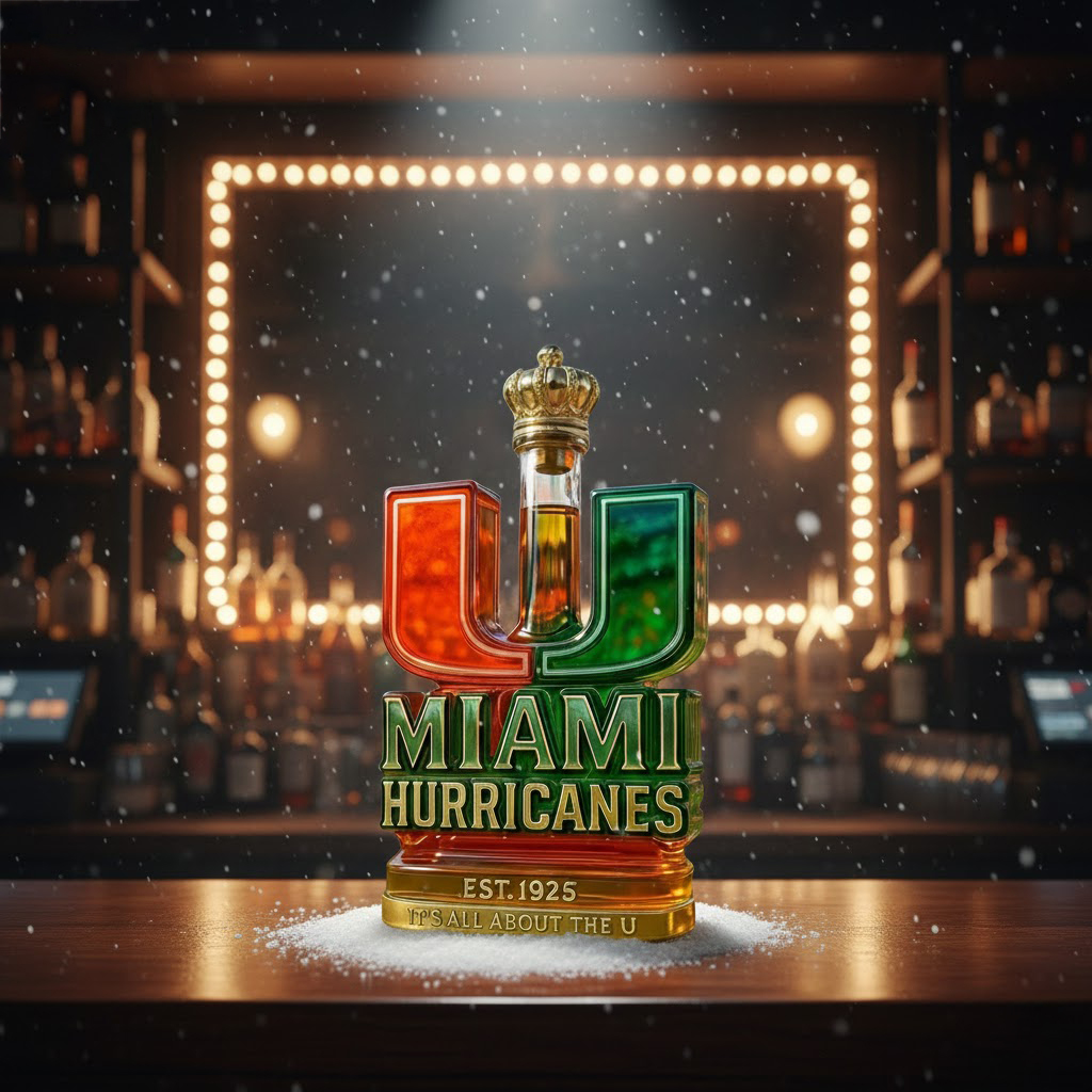 Miami Hurricanes The U Whiskey Bottle Decanter 2025 - Image 2