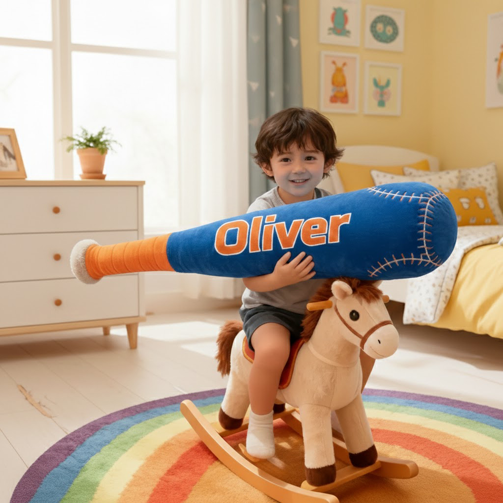 Custom Name Baseball Bat Pillow - Image 3