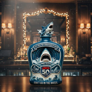 Alternative view of Jaws 50Th Anniversary Commemorative Whiskey Bottle 2025 Anniversary Collectible Decor