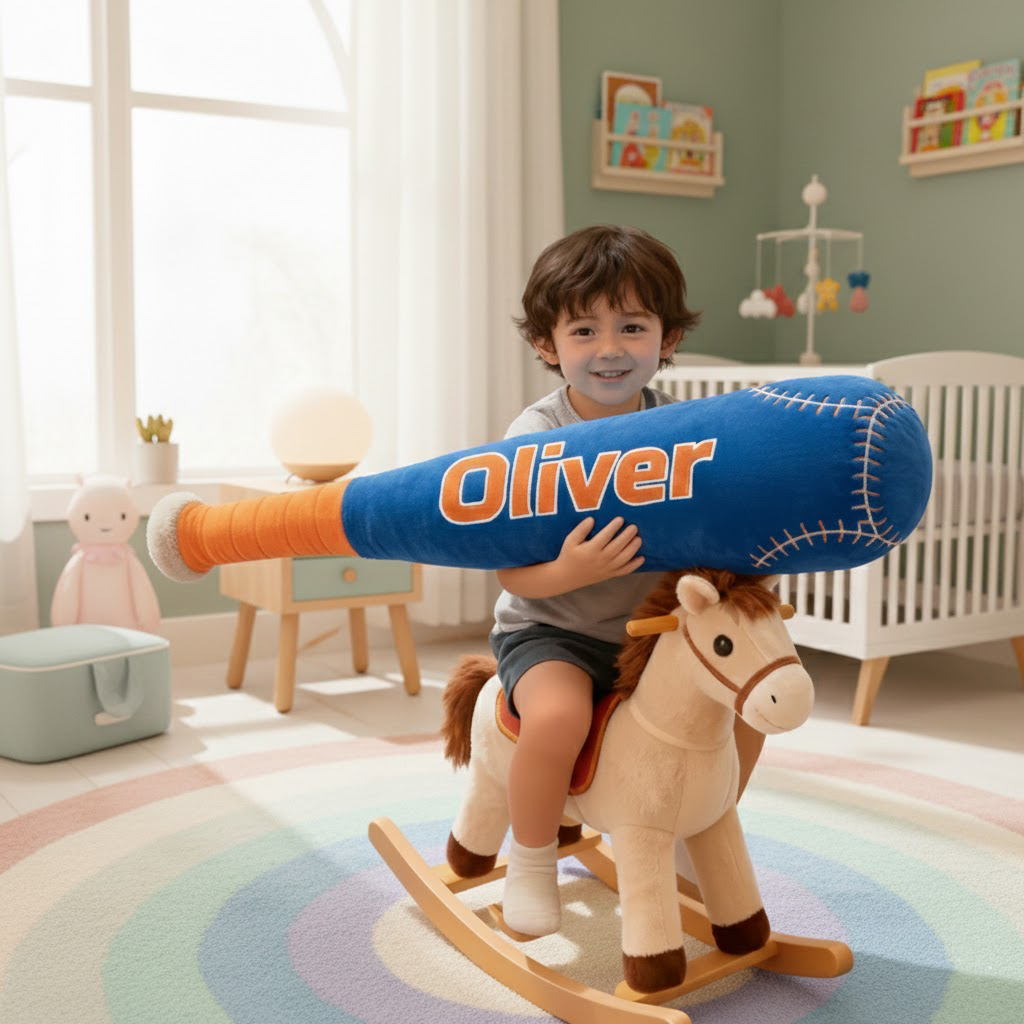 Custom Name Baseball Bat Pillow