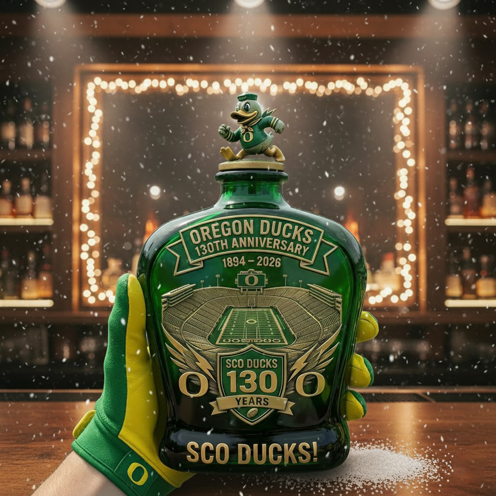 Oregon Ducks 130Th Anniversary Sco Ducks Decanter Whiskey Bottle 2026 - Image 2