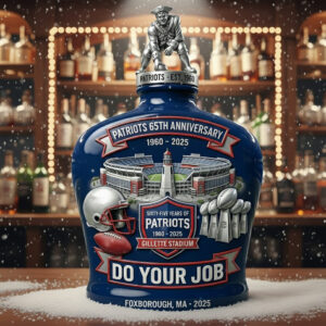 Alternative view of New England Patriots 65Th Anniversary Do Your Job Decanter Whiskey Bottle