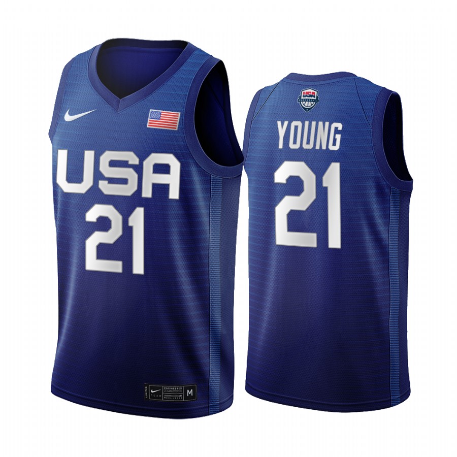 Usmnt Chicago Bulls Thaddeus Young 2020 Tokyo Olympics Navy Basketball Jersey