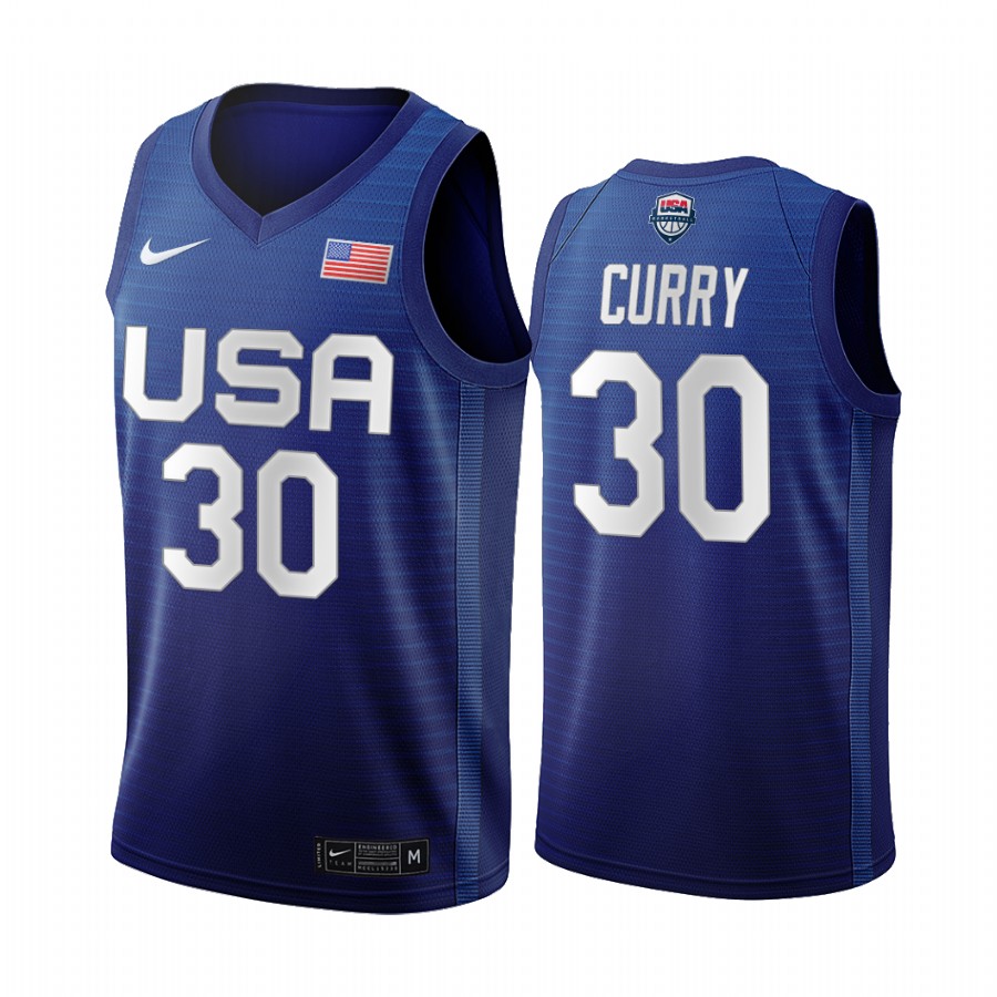 Usmnt Golden State Warriors Stephen Curry 2020 Tokyo Olympics Navy Basketball Jersey