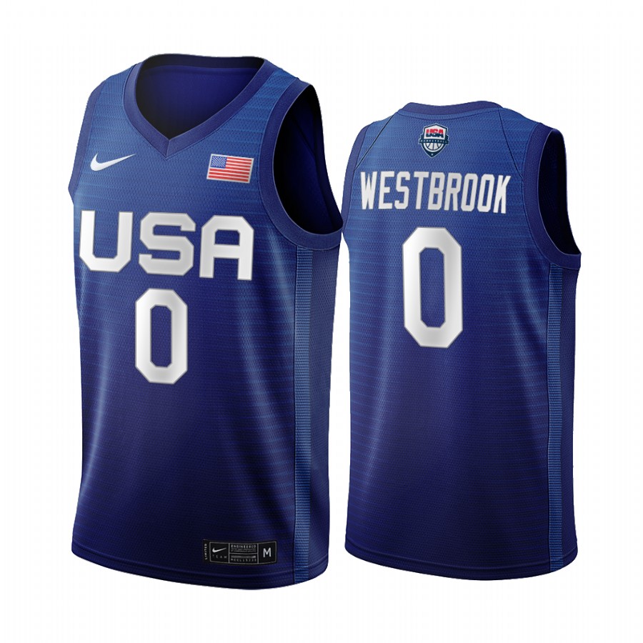 Usmnt Houston Rockets Russell Westbrook 2020 Tokyo Olympics Navy Basketball Jersey