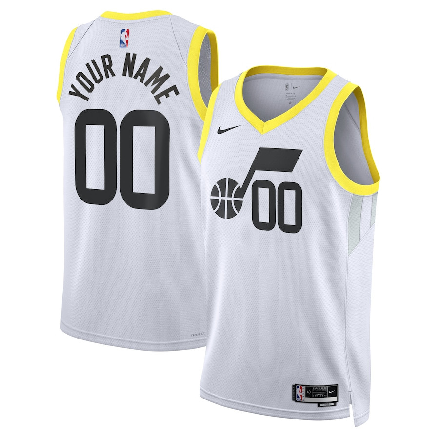 Utah Jazz 2023/24 Association Swingman Custom Men Hockey Jersey - White - JS613 