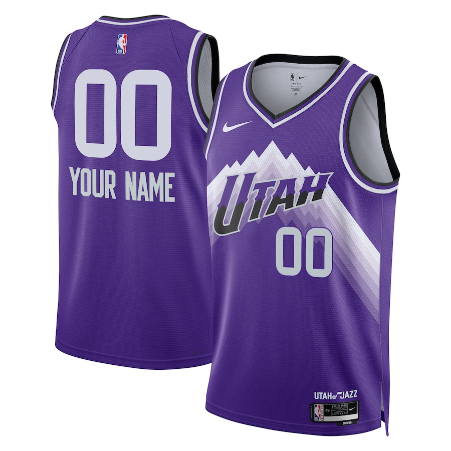 Utah Jazz 2023/24 City Edition Swingman Custom Hockey Jersey - Purple - JS777 