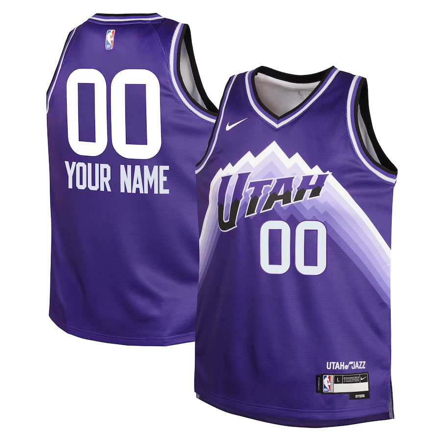 Utah Jazz 2023/24 City Edition Swingman Custom YOUTH Basketball Jersey - Purple - JS127 