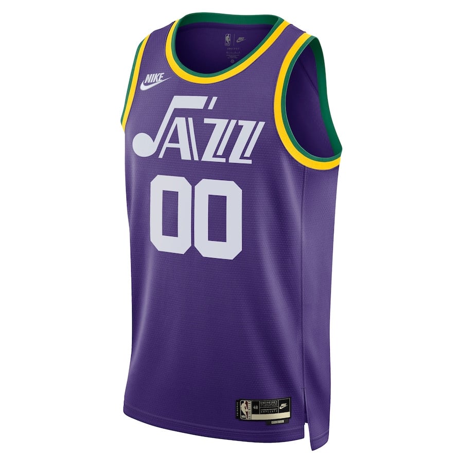 Alternative view of Utah Jazz 2023/24 Hardwood Classic Swingman Custom Men Basketball Jersey - Purple - JS880 