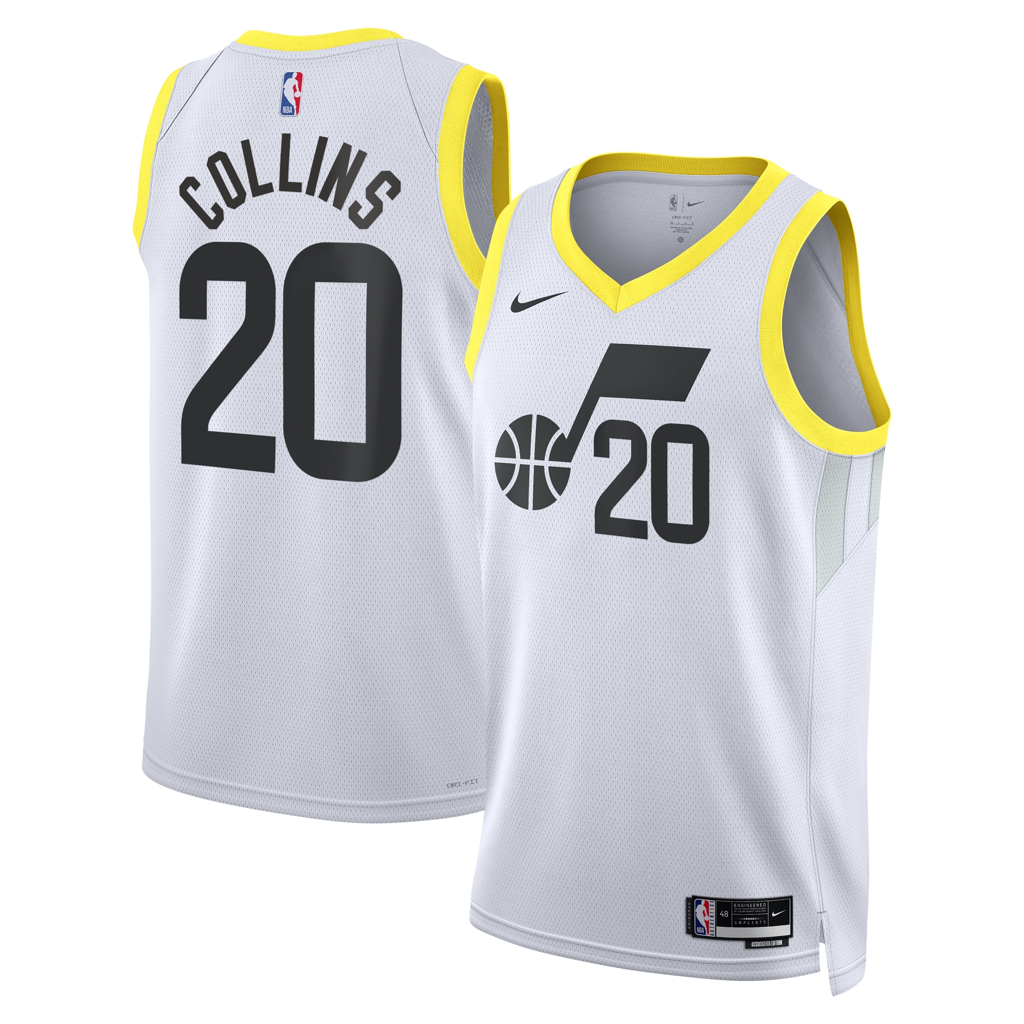 Utah Jazz Association Edition Swingman Hockey Jersey - White - John Collins - Unisex - JS231 