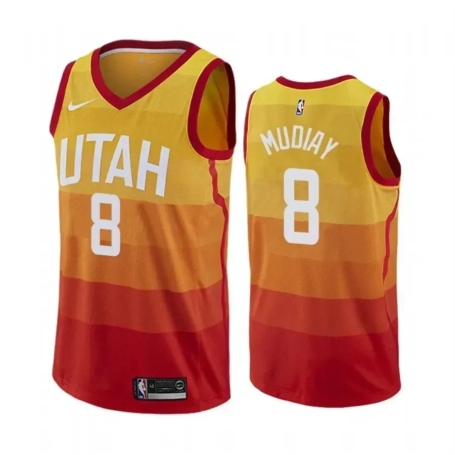 Utah Jazz Emmanuel Mudiay 8 City Men's Hockey Jersey - JS257 